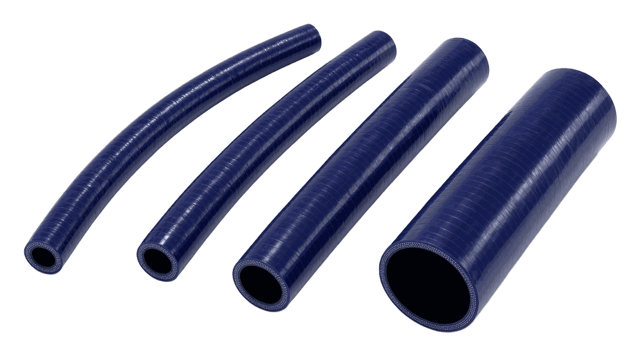 Four straight OATMaster blue-violet silicone hoses in a range of inside diameters
